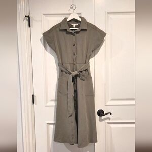 She + Sky Green Button-Down Midi Dress